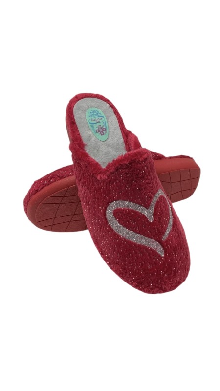 ZAPATILLA CORAZON A MANO ROJO