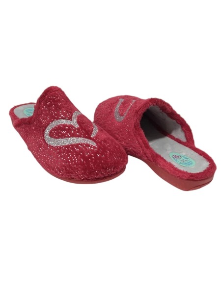 ZAPATILLA CORAZON A MANO ROJO
