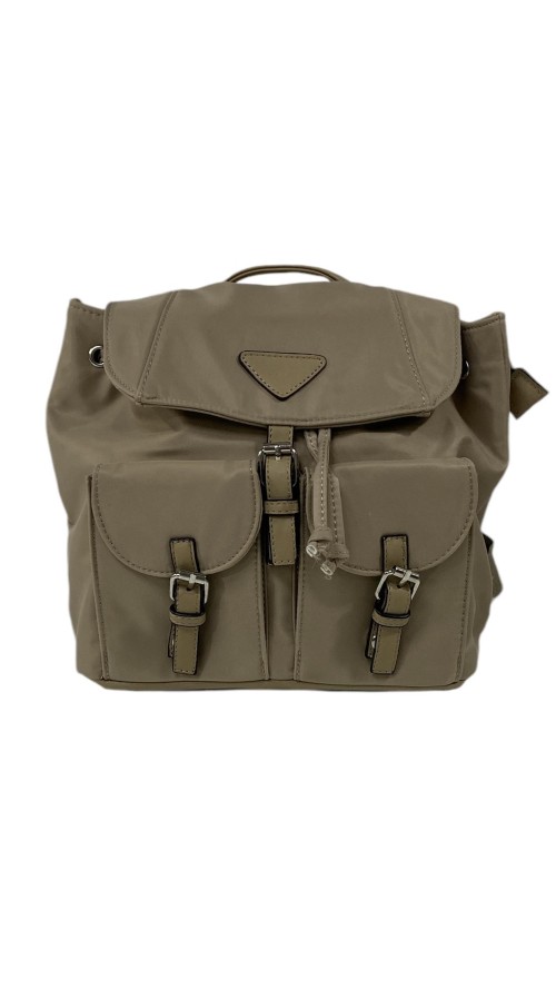 MOCHILA NYLON DOBLE BOLSILLO BEIG