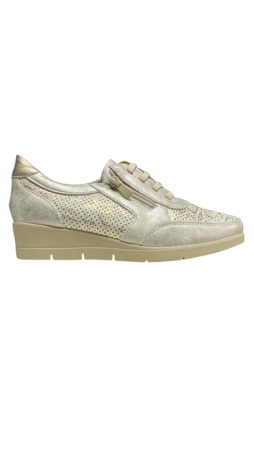 MOCASIN CREMALLERA Y ELASTICOS ORO