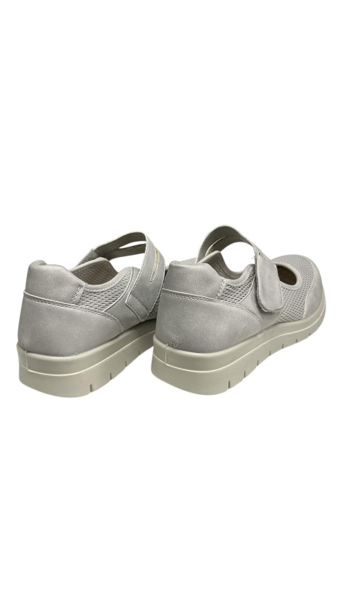 MOCASIN CONFOR LONA CON VELCR0 PLATA