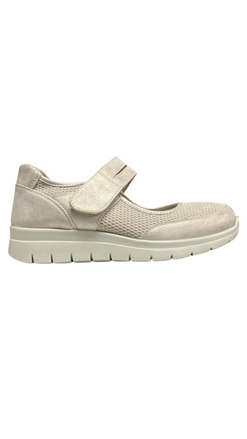 MOCASIN CONFOR LONA CON VELCR0 ORO