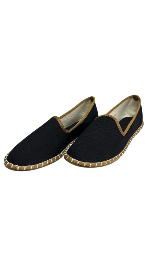 MOCASIN PLANO RIBETE SLIPPERS NEGRO MOCASIN PLANO RIBETE SLIPPERS NEGRO