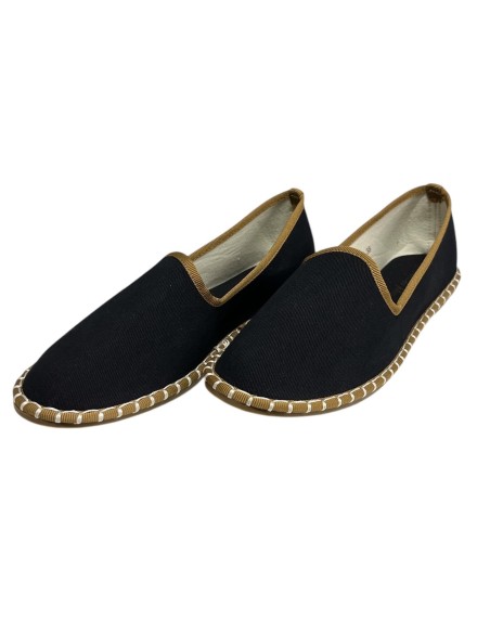 MOCASIN PLANO RIBETE SLIPPERS NEGRO