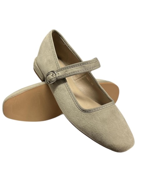 MANOLETINA HEBILLA DE SERRAJE TAUPE