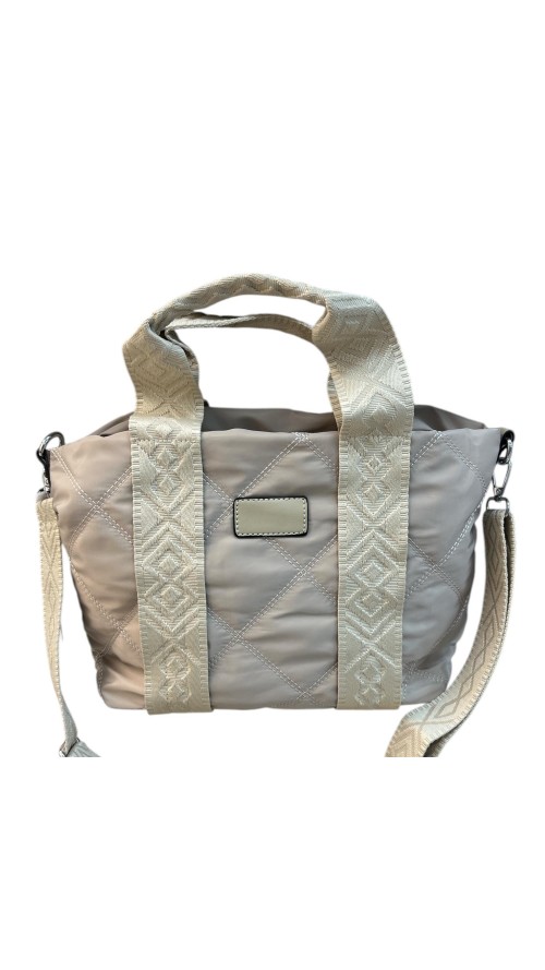 BOLSO NYLON CON ASAS BEIG