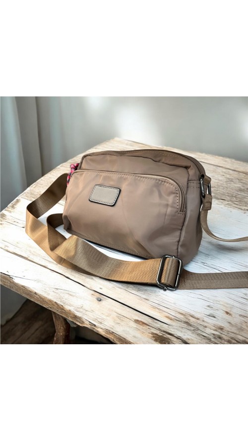 BOLSO PEQUEÑO DE NYLON TAUPE
