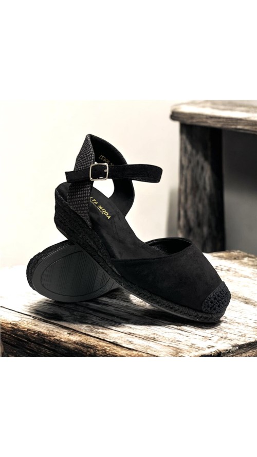 SANDALIA ESPARTO 3 CUERDAS NEGRO