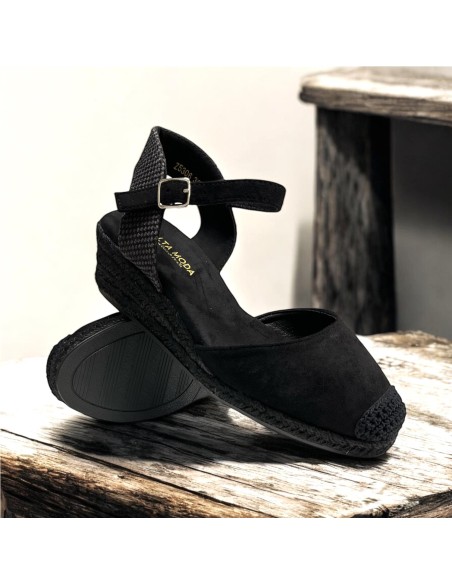 SANDALIA ESPARTO 3 CUERDAS NEGRO