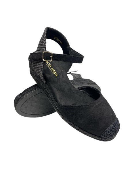 SANDALIA ESPARTO 3 CUERDAS NEGRO