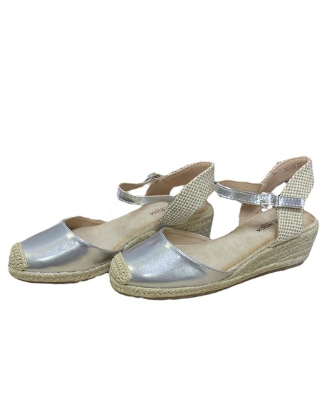 SANDALIA ESPARTO 3 CUERDAS PLATA