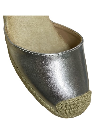 SANDALIA ESPARTO 3 CUERDAS PLATA