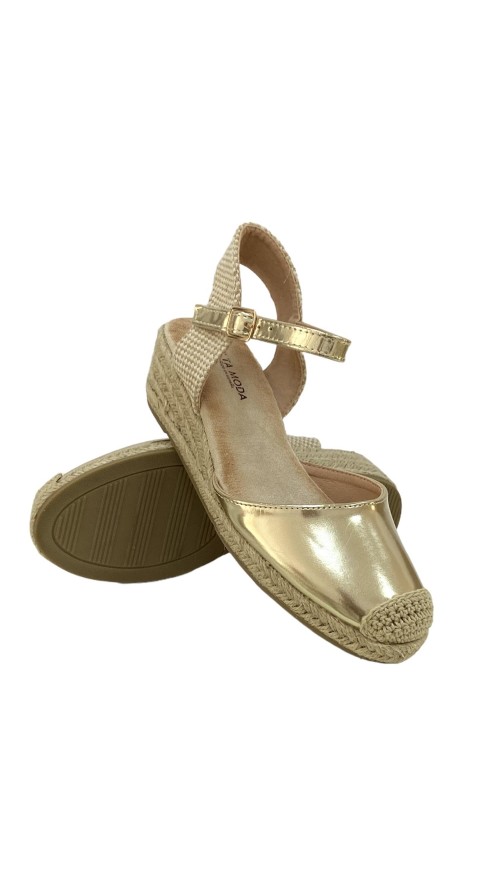 SANDALIA ESPARTO 3 CUERDAS ORO