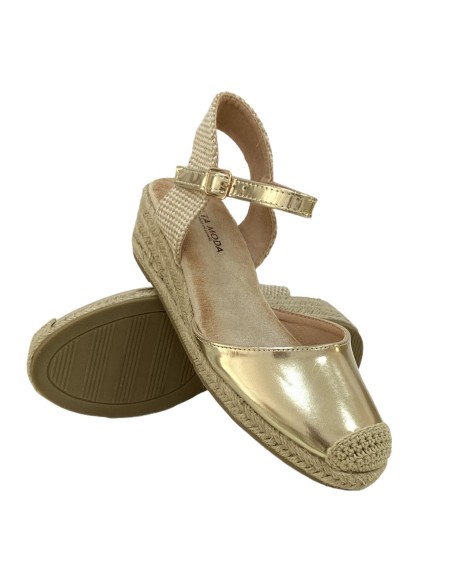 SANDALIA ESPARTO 3 CUERDAS ORO