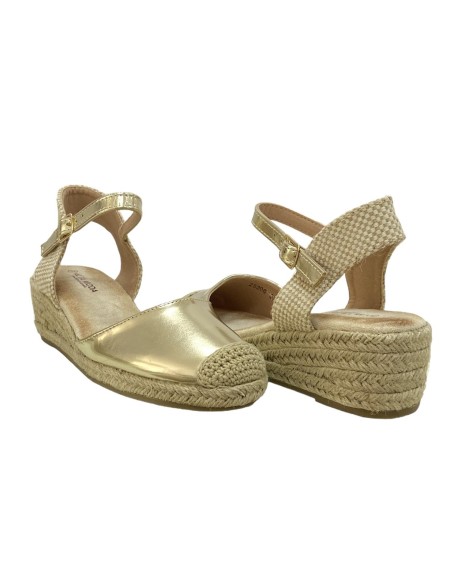 SANDALIA ESPARTO 3 CUERDAS ORO