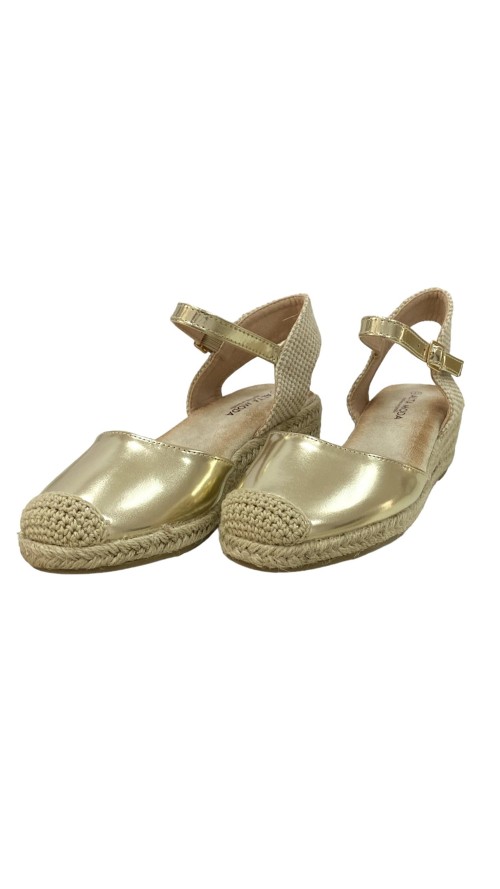 SANDALIA ESPARTO 3 CUERDAS ORO