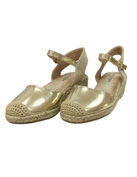 SANDALIA ESPARTO 3 CUERDAS ORO
