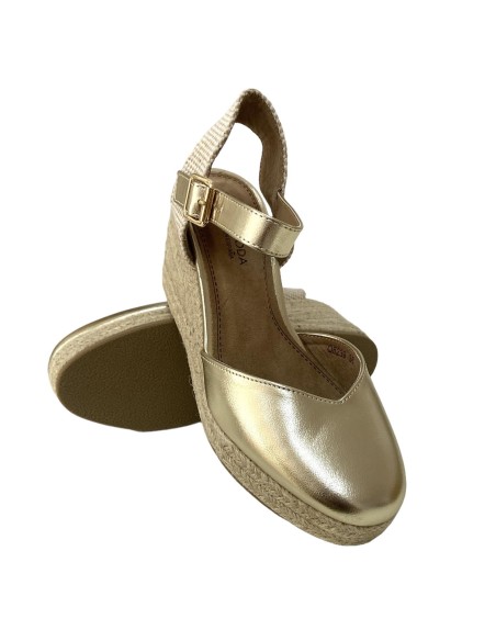 SANDALIA ESPARTO 5 CUERDAS ORO