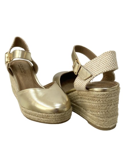 SANDALIA ESPARTO 5 CUERDAS ORO