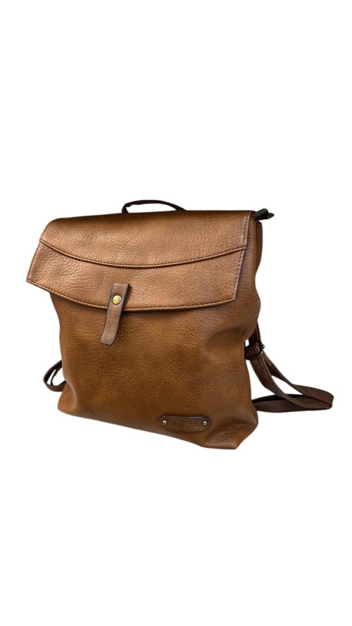 MOCHILA POLIPIEL SOLAPA CUERO