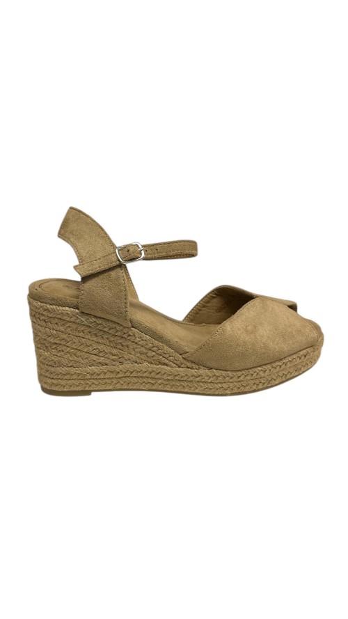 SANDALIA CUÑA UÑERA CAMEL