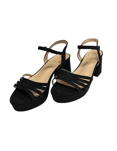 SANDALIA DE TACON NEGRO