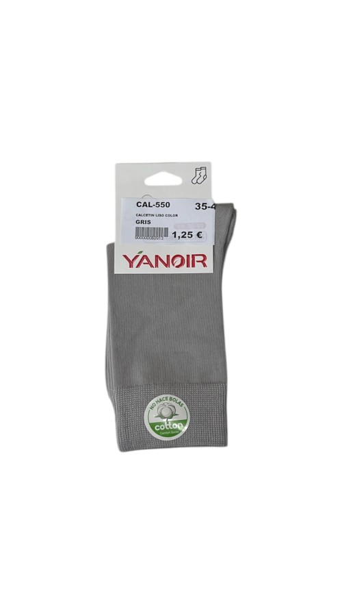 CALCETIN LISO COLOR GRIS