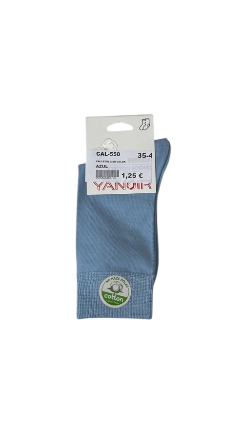 CALCETIN LISO COLOR AZUL