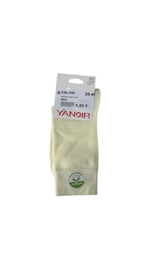 CALCETIN LISO COLOR BEIG