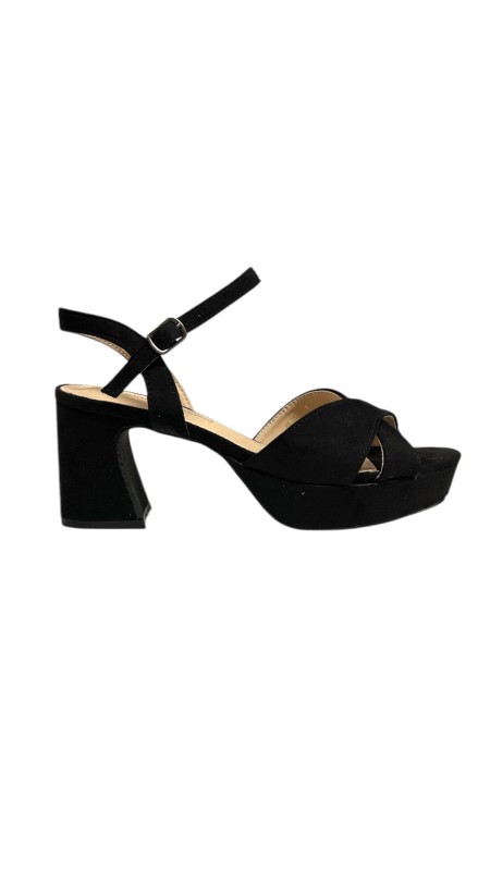 SANDALIA CRUZADA PLANTA PIEL NEGRO