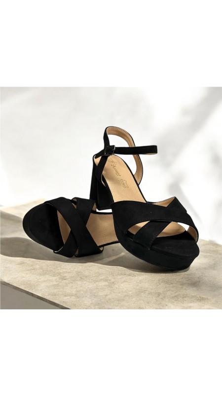 SANDALIA CRUZADA PLANTA PIEL NEGRO 2