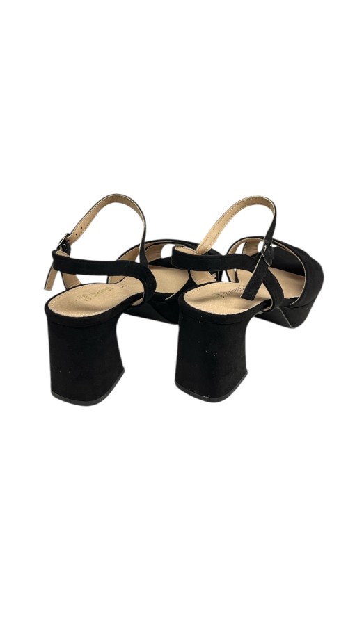 SANDALIA CRUZADA PLANTA PIEL NEGRO