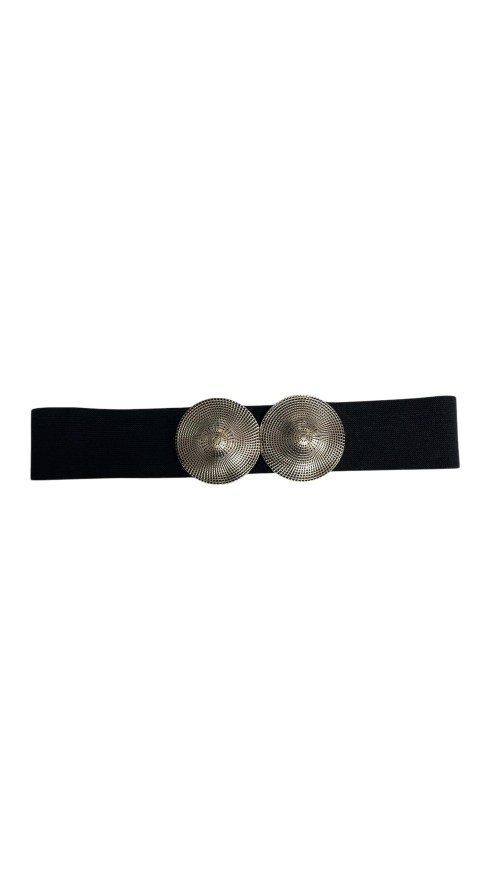 CINTURON ELASTICO HEBILLA CIR NEGRO