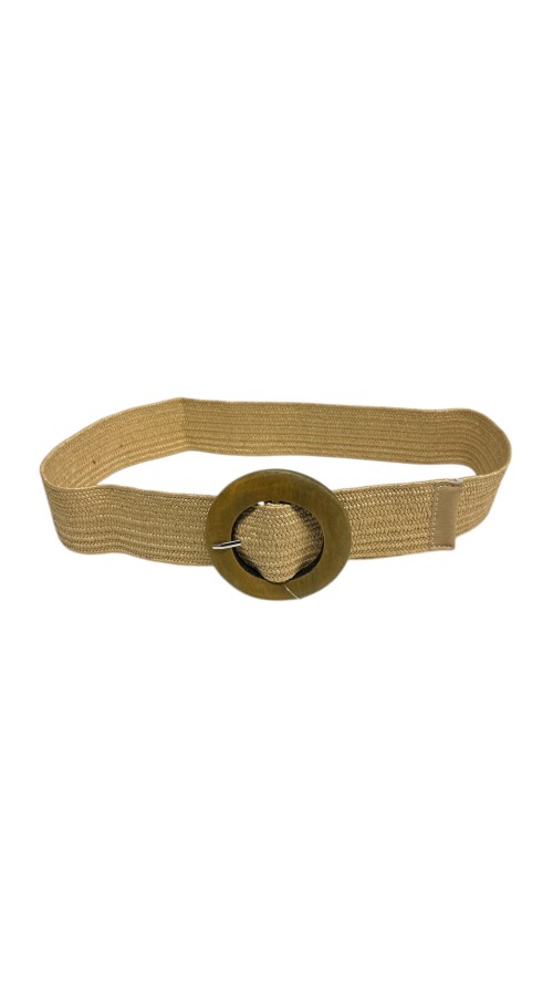CINTURON RAFIA HEBILLA MADERA CAMEL
