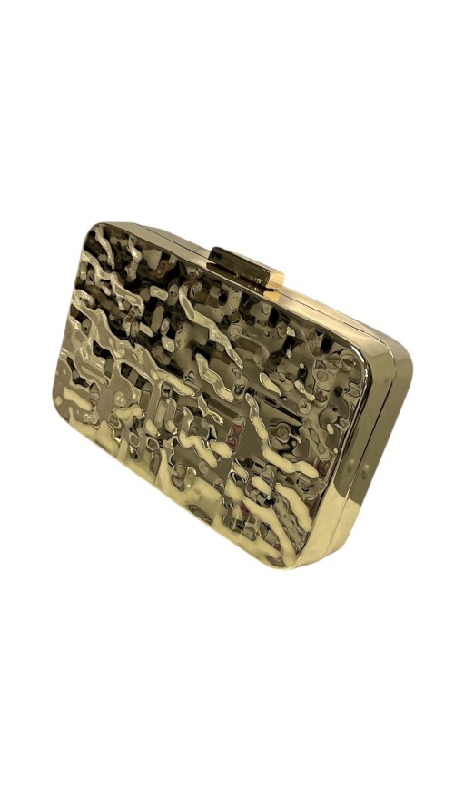 CARTERA METAL ONDULACION ORO
