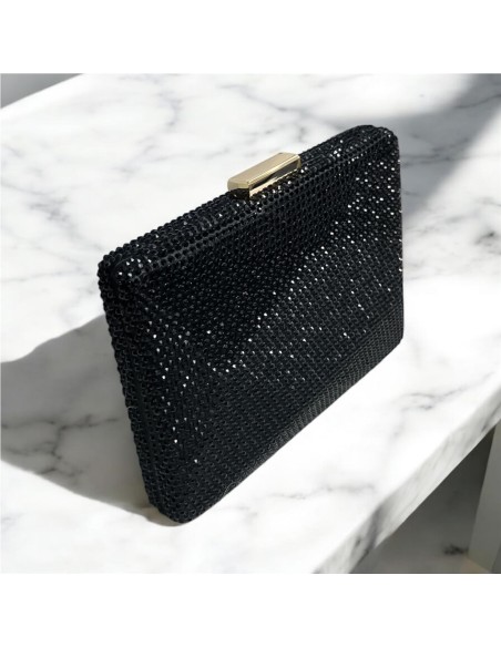 CARTERA PIEDRAS BRILLO NEGRO