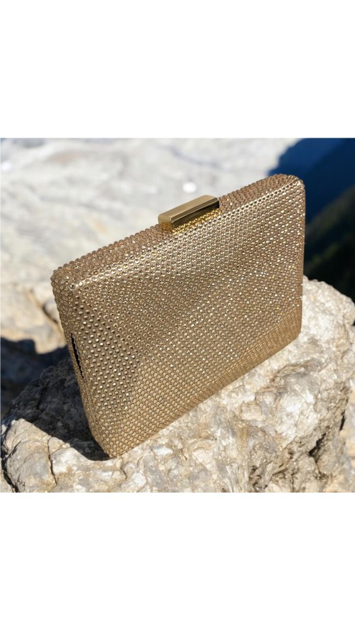 CARTERA PIEDRAS BRILLO CHAMPAGNE