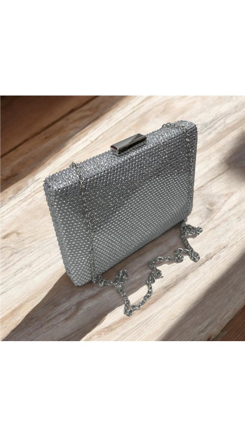 CARTERA PIEDRAS BRILLO PLATA