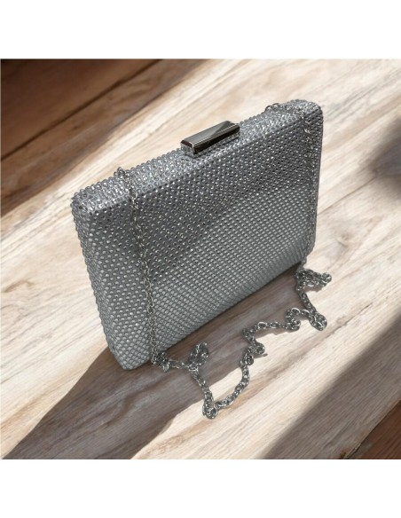 CARTERA PIEDRAS BRILLO PLATA