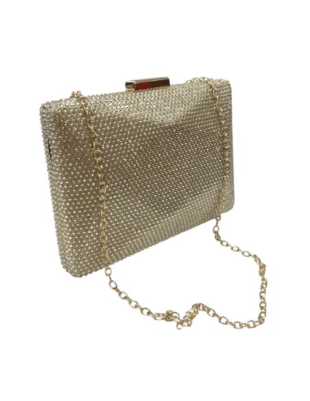 CARTERA PIEDRAS BRILLO ORO