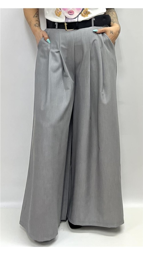PANTALON BELLA CON CINTURON GRIS