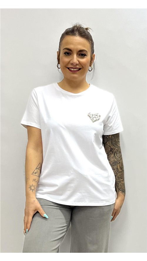 Camiseta CORAZON DE PIEDRA BLANCO