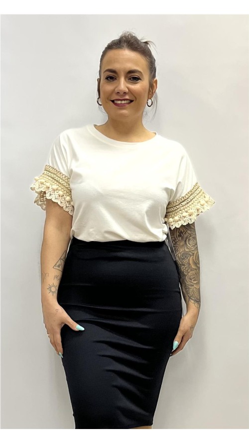 CAMISETA ROCIO BLANCO ROTO