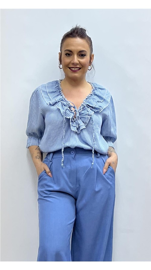 CAMISA AIDA VAQUERO CLARO
