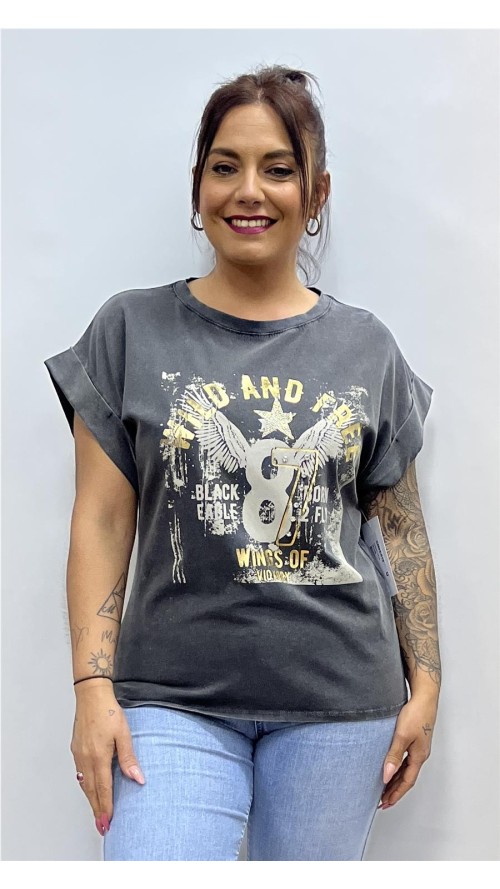 CAMISETA BELISA GRIS OSCURO