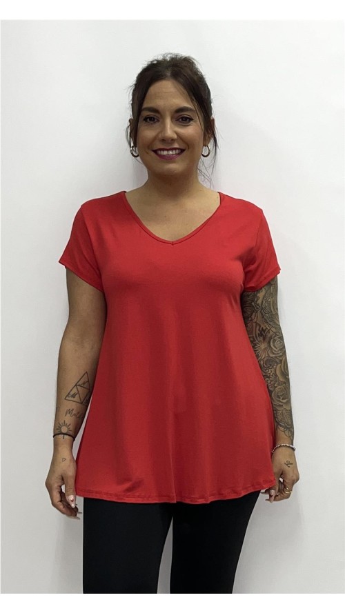 CAMISETA PRIMAVERA ROJO