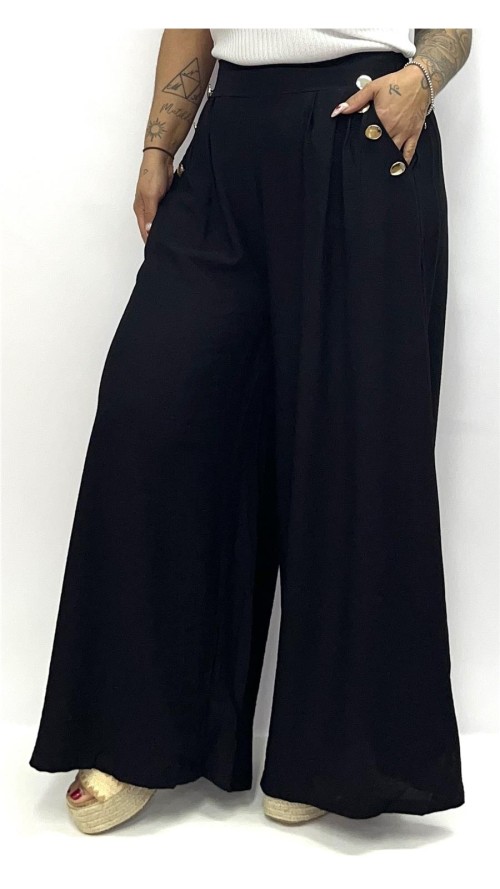 PANTALON BAMBULA BOTON ORO NEGRO