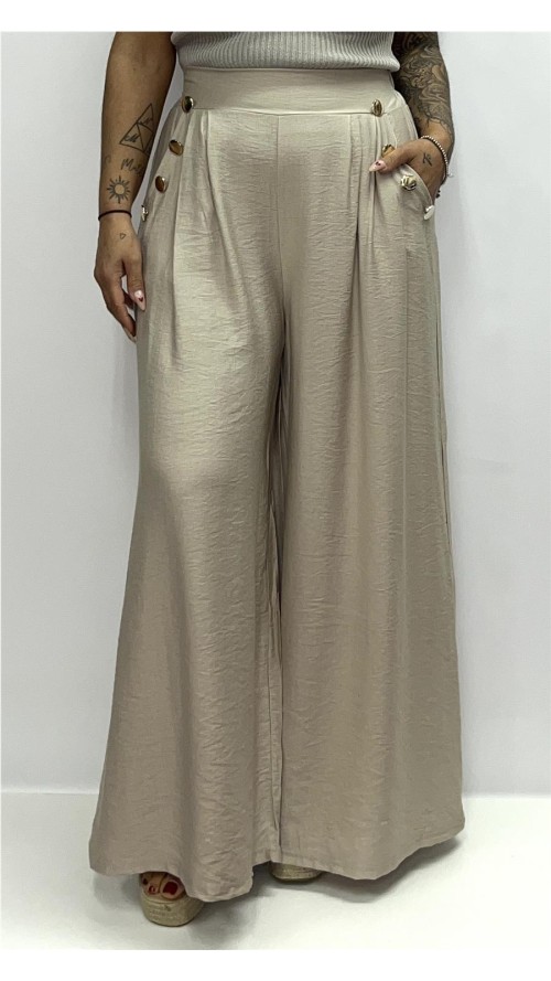 PANTALON BAMBULA BOTON ORO BEIG
