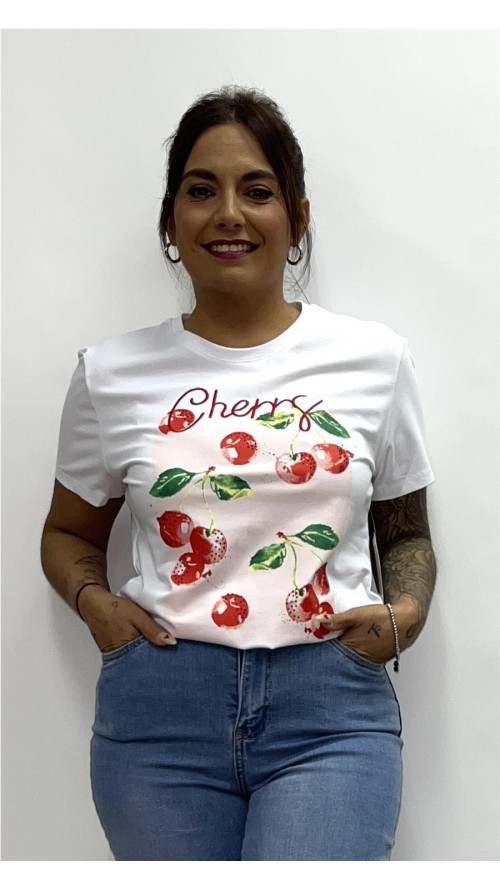 CAMISETA CHERRY BLANCO