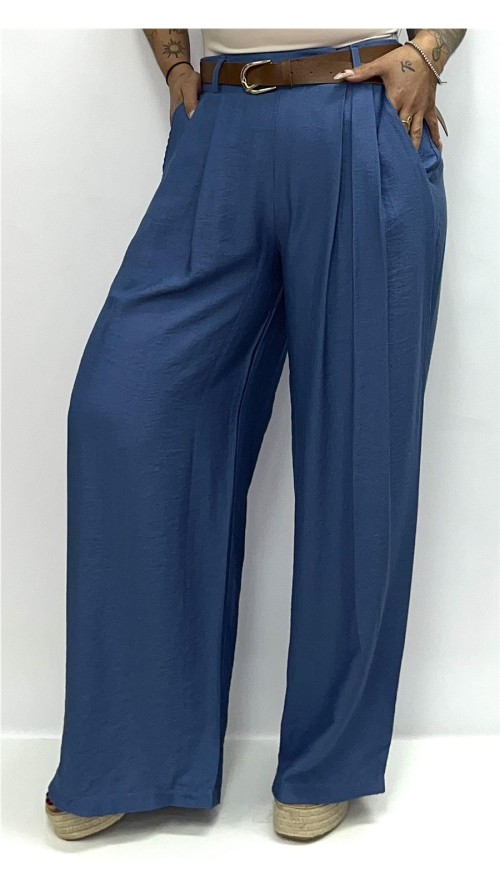 PANTALON CON CINTURON DIVA AZUL